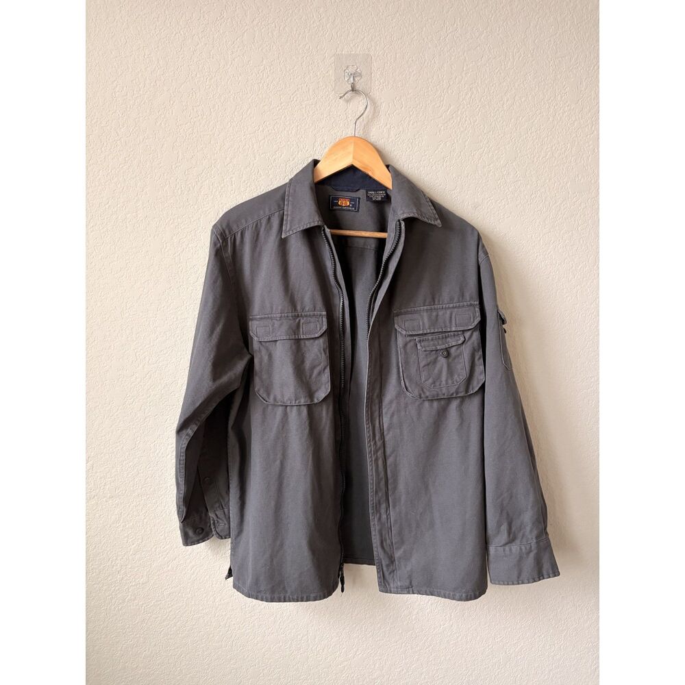 Vintage 90's Route 66 Utility Shirt Jacket, Long Sleeve, 100% Cotton, Small